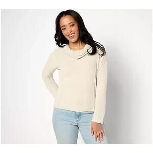 Barefoot Dreams CozyChic Ultra Lite Cowl Neck Pullover CREAM SIZE 3X A635753